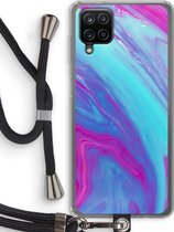 Case Company® - Samsung Galaxy A12 hoesje met Koord - Zweverige regenboog - Telefoonhoesje met Zwart Koord - Bescherming aan alle Kanten en Over de Schermrand