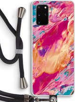 Case Company® - Samsung Galaxy S20 Plus hoesje met Koord - Pastel Echoes - Telefoonhoesje met Zwart Koord - Bescherming aan alle Kanten en Over de Schermrand