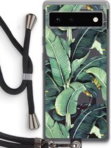 Case Company® - Google Pixel 6 hoesje met Koord - Bananenbladeren - Telefoonhoesje met Zwart Koord - Bescherming aan alle Kanten en Over de Schermrand