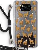 Case Company® - Poco X3 Pro hoesje met Koord - Alpacas - Telefoonhoesje met Zwart Koord - Bescherming aan alle Kanten en Over de Schermrand