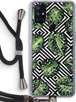 Case Company® - OnePlus Nord N10 5G hoesje met Koord - Geometrische jungle - Telefoonhoesje met Zwart Koord - Bescherming aan alle Kanten en Over de Schermrand