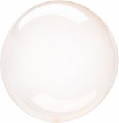 folieballon Clearz Crystal Clear 46 cm transparant oranje