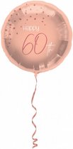 folieballon Elegant Lush Happy 60th 45 cm roze