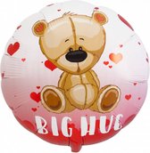folieballon Big Hug 45 cm rood/wit
