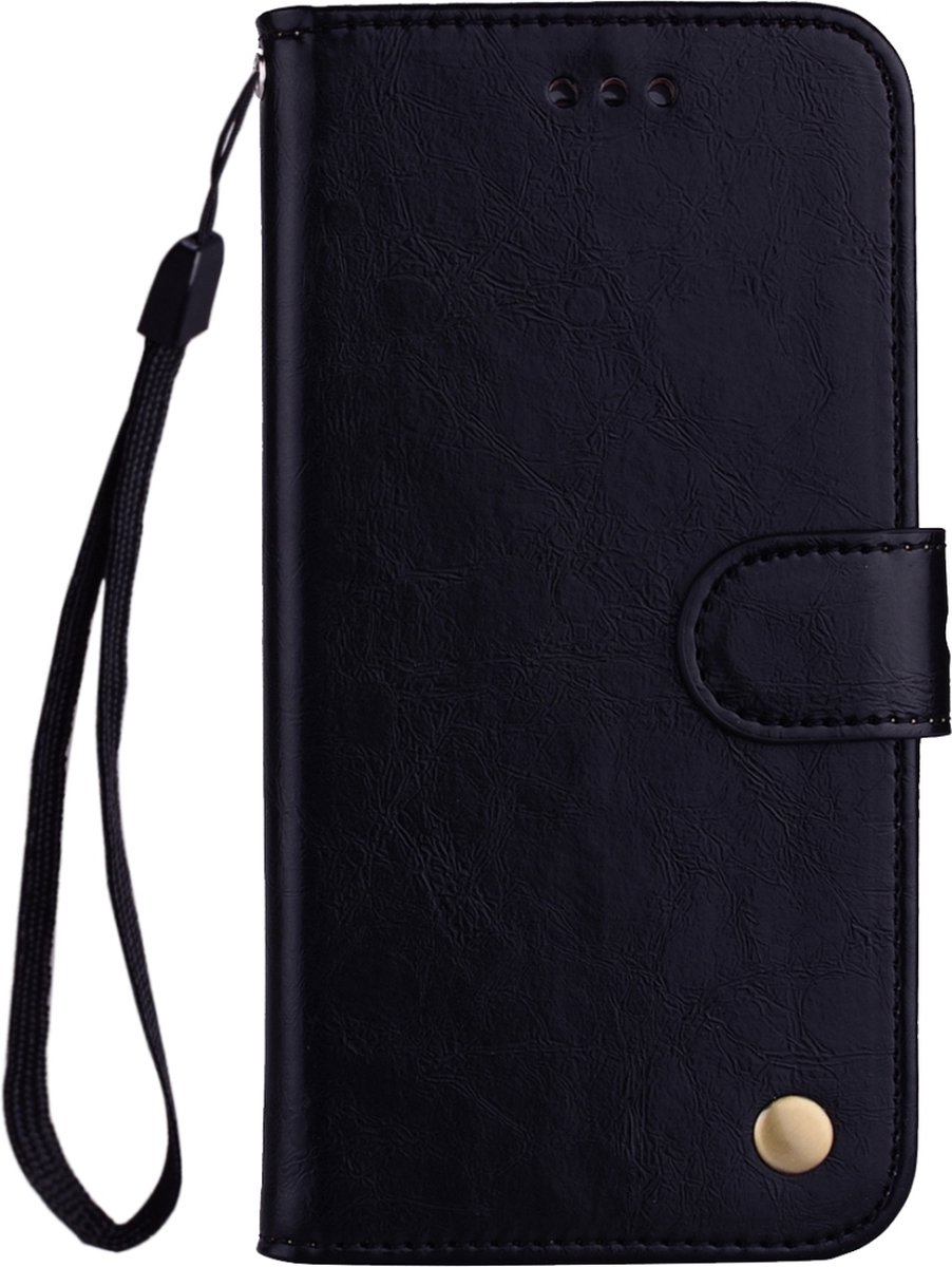 Mobigear Telefoonhoesje geschikt voor Samsung Galaxy A10 Hoesje | Mobigear Wallet Bookcase Portemonnee | Pasjeshouder voor 2 Pasjes | Telefoonhoesje voor Pinpas / OV Kaart / Rijbewijs - Zwart