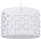 Relaxdays hanglamp papier - ronde pendellamp - witte plafondlamp - woonkamerlamp bloemen