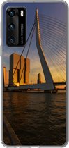 Geschikt voor Huawei P40 hoesje - Rotterdam - Zonsondergang - Erasmus - Siliconen Telefoonhoesje