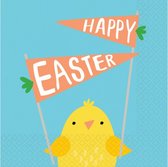 servetten Happy Easter 25 cm blauw 16 stuks