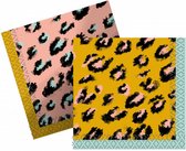 servetten Funky Leopard 33 cm papier roze 20 stuks
