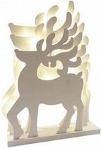 kerstdecoratie rendieren 25 led 45 cm hout wit