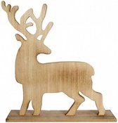 kerstversiering Deer Stig 40 cm hout blank