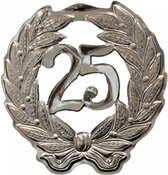 wanddecoratie krans 25 jaar 42 x 45 cm zilver