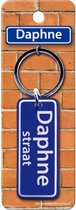sleutelhanger Daphne straat 9 x 3 cm staal blauw
