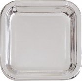 borden vierkant 18 x 18 cm papier zilver 8 stuks