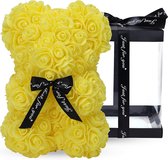 ZeyMem | Rozen beer Geel Incl. Gift Box | 25 cm | Valentijnsdag cadeau | Moederdag | Roos | Cadeau | Bloem | Verjaardag | Jubilea | Cadeau Voor haar | Valentijn | Rozenbeer
