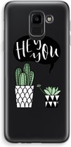 Case Company® - Samsung Galaxy J6 (2018) hoesje - Hey you cactus - Soft Cover Telefoonhoesje - Bescherming aan alle Kanten en Schermrand