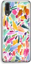Case Company® - Huawei P20 hoesje - Watercolor Brushstrokes - Soft Cover Telefoonhoesje - Bescherming aan alle Kanten en Schermrand