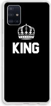 Case Company® - Samsung Galaxy A51 4G hoesje - King zwart - Soft Cover Telefoonhoesje - Bescherming aan alle Kanten en Schermrand