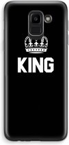Case Company® - Samsung Galaxy J6 (2018) hoesje - King zwart - Soft Cover Telefoonhoesje - Bescherming aan alle Kanten en Schermrand