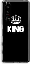 Case Company® - Sony Xperia 5 III hoesje - King zwart - Soft Cover Telefoonhoesje - Bescherming aan alle Kanten en Schermrand