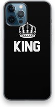 Case Company® - iPhone 12 Pro hoesje - King zwart - Soft Cover Telefoonhoesje - Bescherming aan alle Kanten en Schermrand