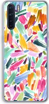 Case Company® - Oppo A91 hoesje - Watercolor Brushstrokes - Soft Cover Telefoonhoesje - Bescherming aan alle Kanten en Schermrand