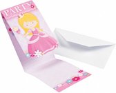 uitnodigingen met envelop My Princess 14,2 cm 8 stuks