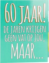 wenskaart 60 jaar! 16 x 12,5 cm karton mintgroen