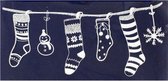 stickerset kerstsokken glitter 23 x 49 cm wit