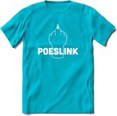 Poeslink! - Katten T-Shirt Kleding Cadeau | Dames - Heren - Unisex | Kat / Dieren shirt | Grappig Verjaardag kado | Tshirt Met Print | - Blauw - XL