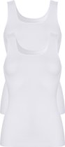 ten Cate Basic women shirt (2-pack) - dames hemd brede banden - wit -  Maat: S