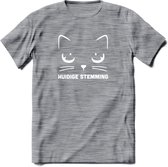Huidige Stemming - Katten T-Shirt Kleding Cadeau | Dames - Heren - Unisex | Kat / Dieren shirt | Grappig Verjaardag kado | Tshirt Met Print | - Donker Grijs - Gemaleerd - L