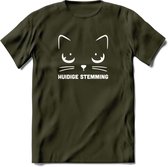 Huidige Stemming - Katten T-Shirt Kleding Cadeau | Dames - Heren - Unisex | Kat / Dieren shirt | Grappig Verjaardag kado | Tshirt Met Print | - Leger Groen - XL