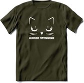 Huidige Stemming - Katten T-Shirt Kleding Cadeau | Dames - Heren - Unisex | Kat / Dieren shirt | Grappig Verjaardag kado | Tshirt Met Print | - Leger Groen - L