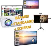 Beamer Mini 7000 LUMEN - incl Projectiescherm en Standaard - FULL HD