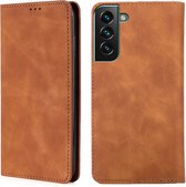 Book Case Samsung Galaxy S22 Plus | Hoogwaardig PU Leren Telefoonhoesje | Lederen Wallet Case | Luxe Uitstraling | Pasjeshouder | Cognac Bruin