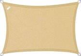 Buitenkado schaduwdoek rechthoek 3x4 m - HDPE/RVS - zand beige