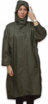 wandelponcho Outdoor PU-gecoat nylon legergroen maat M