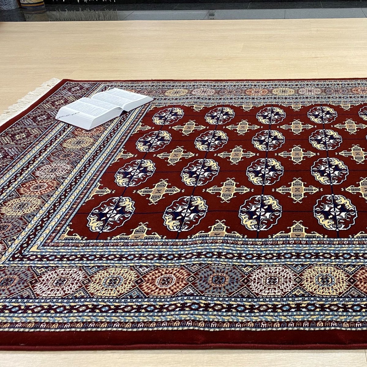 Rood Tapijt Laagpolig Klassiek Vloerkleed Vintage Vloerkleed - Premium Hoge Kwaliteit - 200x290cm- Modern - Woonkamer - Salon - Slaapkamer - Eetkamer