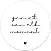 Label2X - Muurcirkel geniet van elk moment wit - Ø 20 cm - Forex - Multicolor - Wandcirkel - Rond Schilderij - Muurdecoratie Cirkel - Wandecoratie rond - Decoratie voor woonkamer o