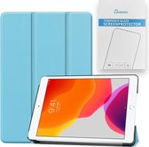 Case2go - Tablet hoes & Screenprotector geschikt voor iPad 2021 / 2020 / 2019 - 10.2 Inch - Auto Wake/Sleep functie - Licht Blauw