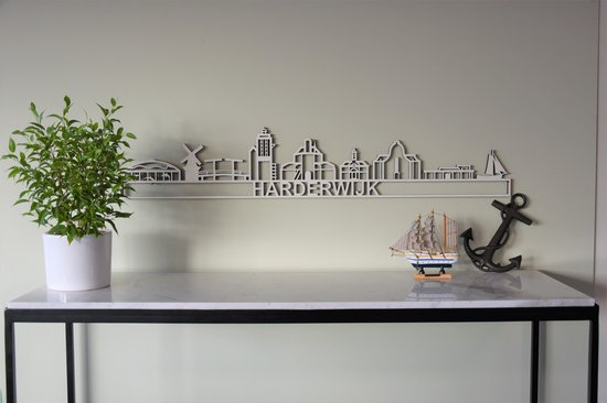 Skyline Harderwijk bois de peuplier - 90cm - Décoration murale City Shapes