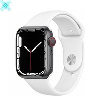 MY PROTECT - Siliconen Bandje Geschikt Voor Apple Watch 38mm - 40mm - 41mm - Sportbandje Maat M/L - Wit