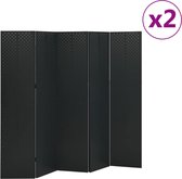 vidaXL Kamerschermen 2 st met 5 panelen 200x180 cm staal zwart