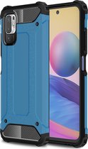 Xiaomi Redmi Note 10 5G Hoesje - Mobigear - Outdoor Serie - Hard Kunststof Backcover - Blauw - Hoesje Geschikt Voor Xiaomi Redmi Note 10 5G