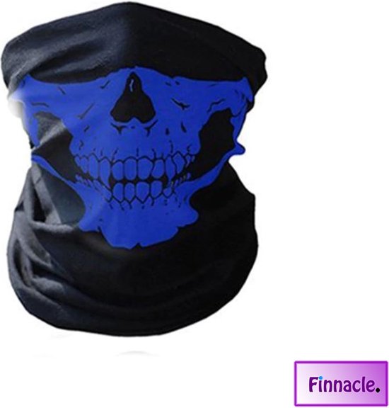 Finnacle - Balaclava Gezicht Shield Tactische Masker Blauw 3D Schedel Sport Nek Warm Volgelaatsmasker Winddicht Motor masker Motorfiets face shield spatmasker gezichtscherm Mondkap Ski Outdoor Sport