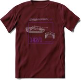 Stug 3 Tank Destroyer leger T-Shirt | Unisex Army Tank Kleding | Dames / Heren Tanks ww2 shirt | Blueprint | Grappig bouwpakket Cadeau - Burgundy - M