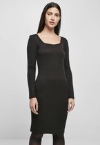 Urban Classics Kokerjurk -XL- Rib Squared Neckline Zwart