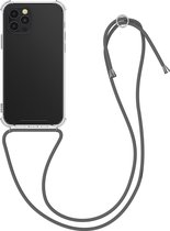 kwmobile telefoonhoesje geschikt voor Apple iPhone 12 Pro Max - Hoesje met telefoonkoord - Back cover in transparant / grijs