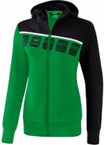 trainingsjack 5-C dames polyester groen/zwart maat 44